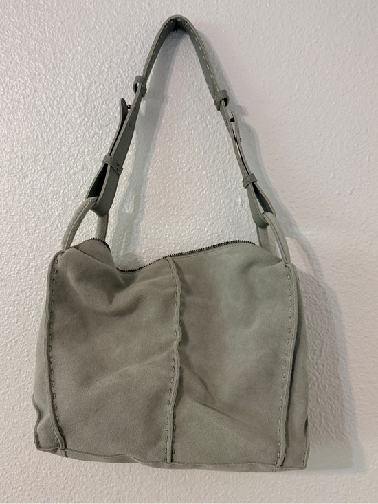 the Sak Suede Shoulder Bag in Sage Green with Adjustable Strap main image 7